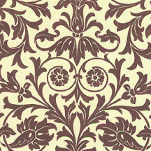 Fancy Brown Flower and Vine Print Italian Paper ~ Carta Varese Italy